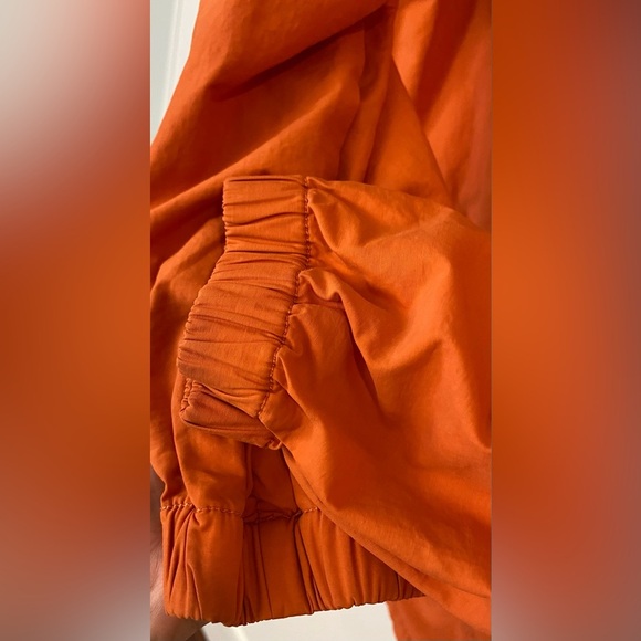 Eileen Fisher Anorak Hooded Jacket Coat Sz XXS Tiger Orange Double Full Zip - Picture 4 of 10